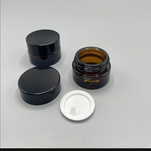 5g Round Amber Glass Cosmetic Glass Jars with Leak-proof